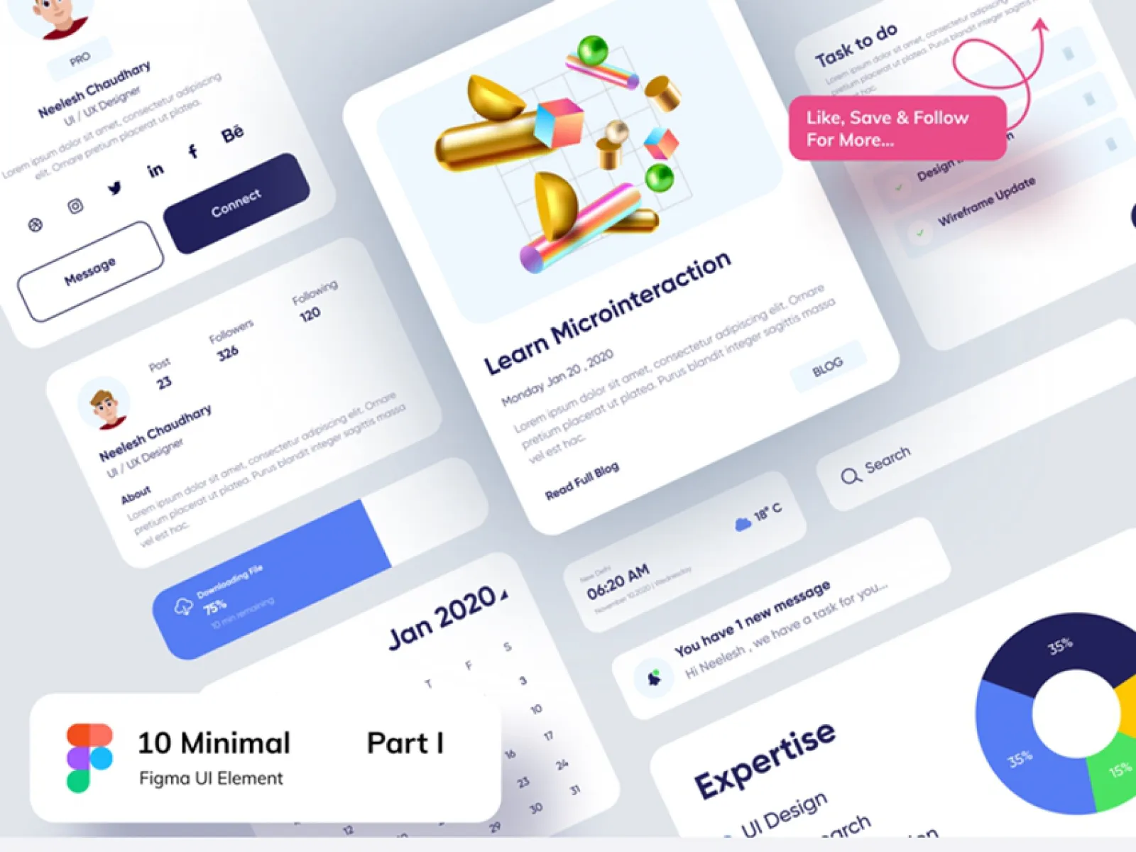 10 Minimal UI Elements for Figma and Adobe XD