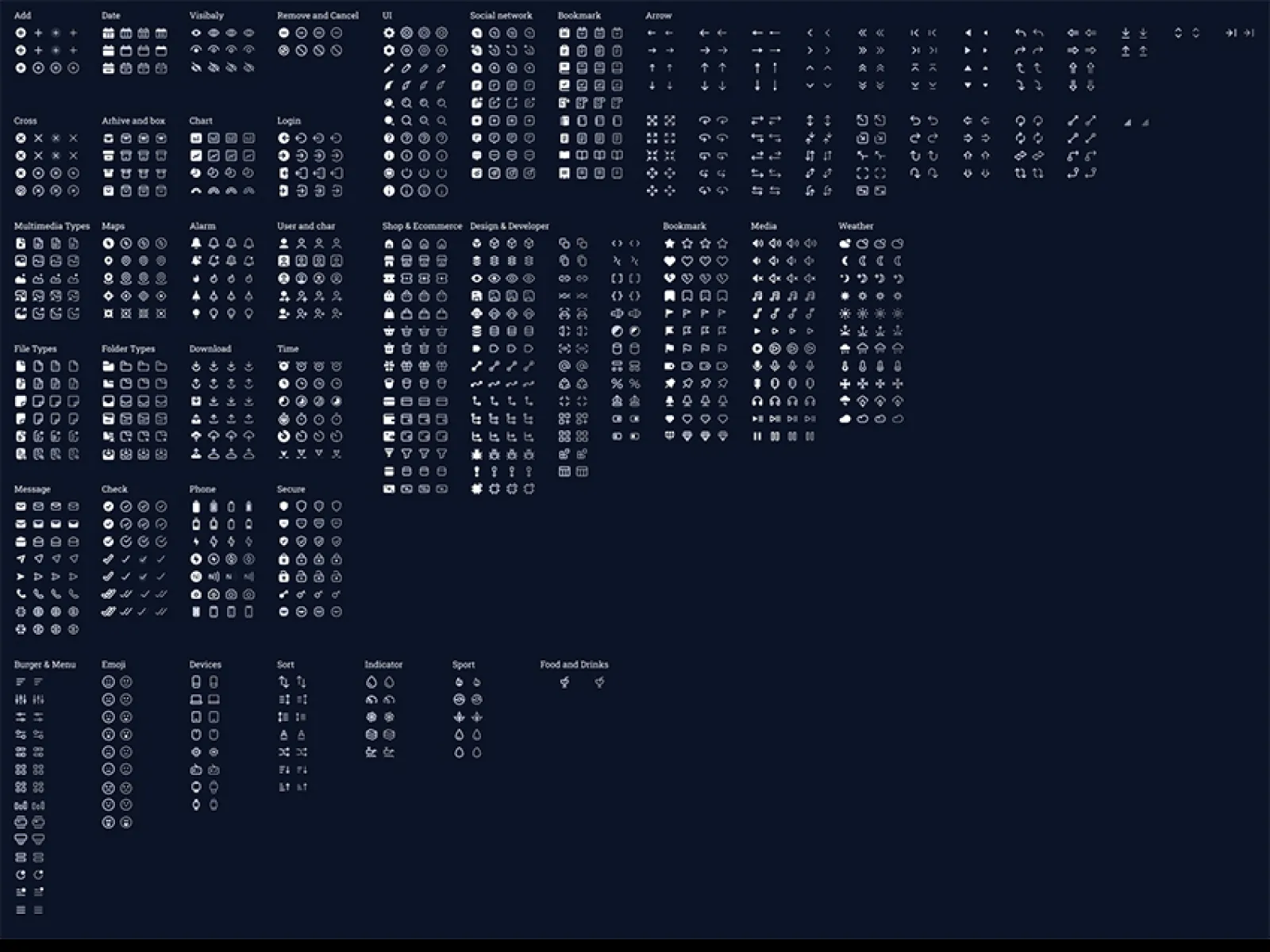 1000 Outline Icons Pack for Figma and Adobe XD