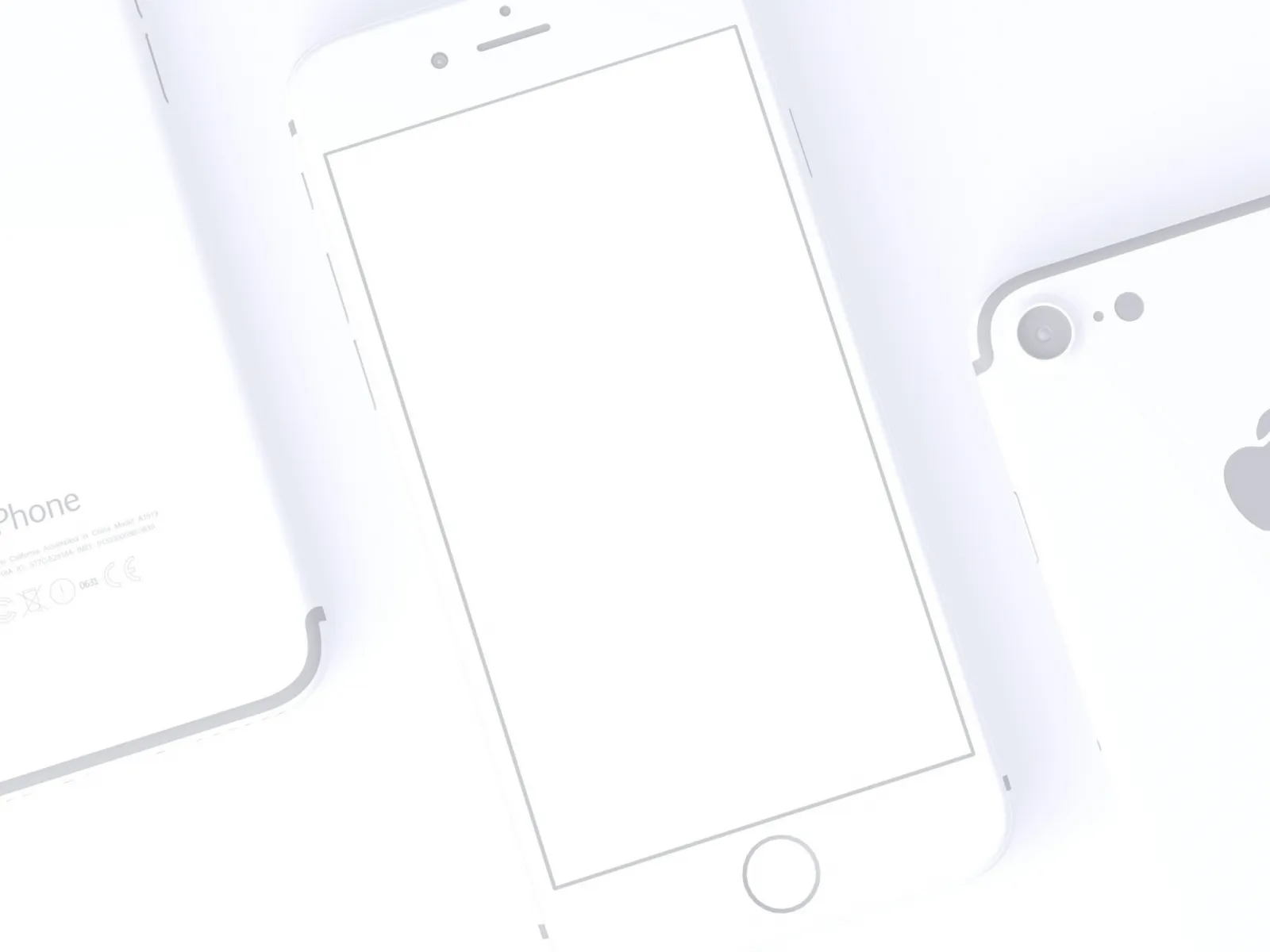 3 Clay iPhone 7 Mockups for Figma and Adobe XD