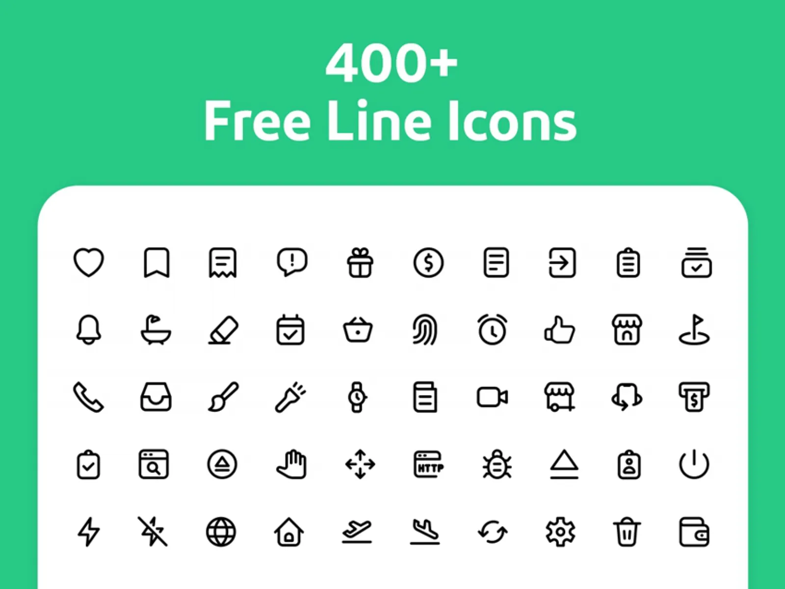 400+ Line Icons for Figma and Adobe XD