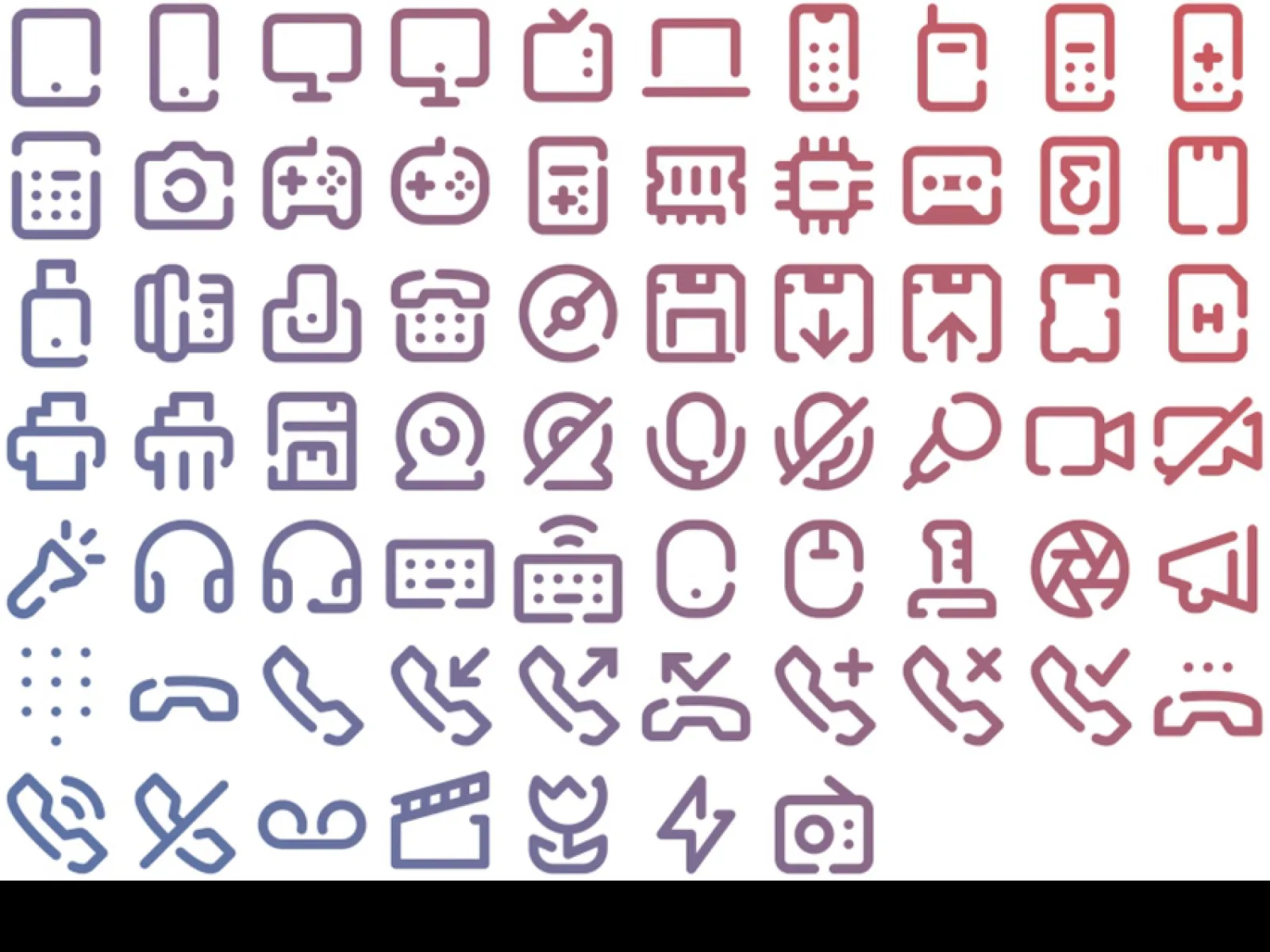 67 Devices Icons for Figma and Adobe XD