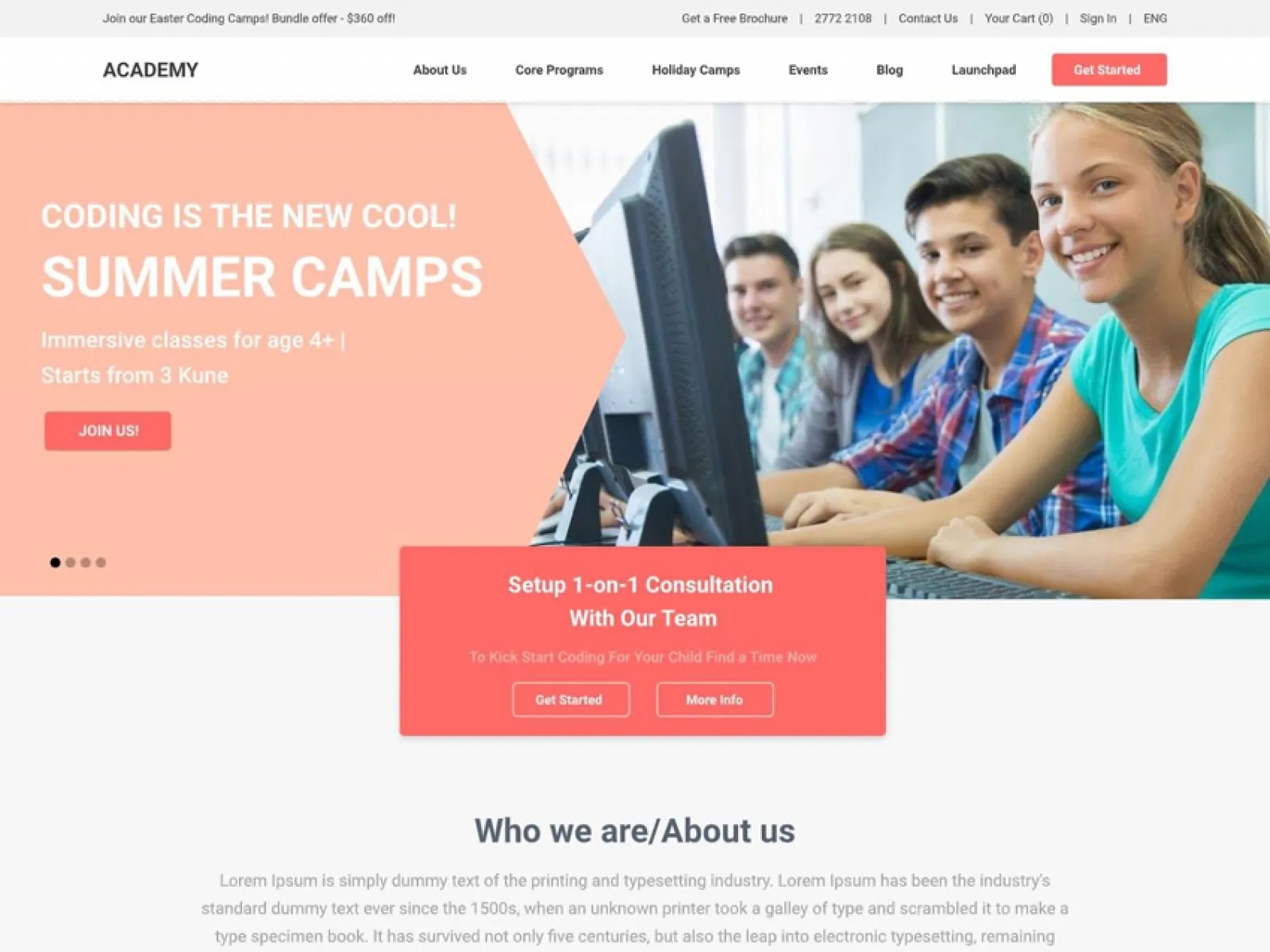 Academy Landing UI Kit for Figma and Adobe XD