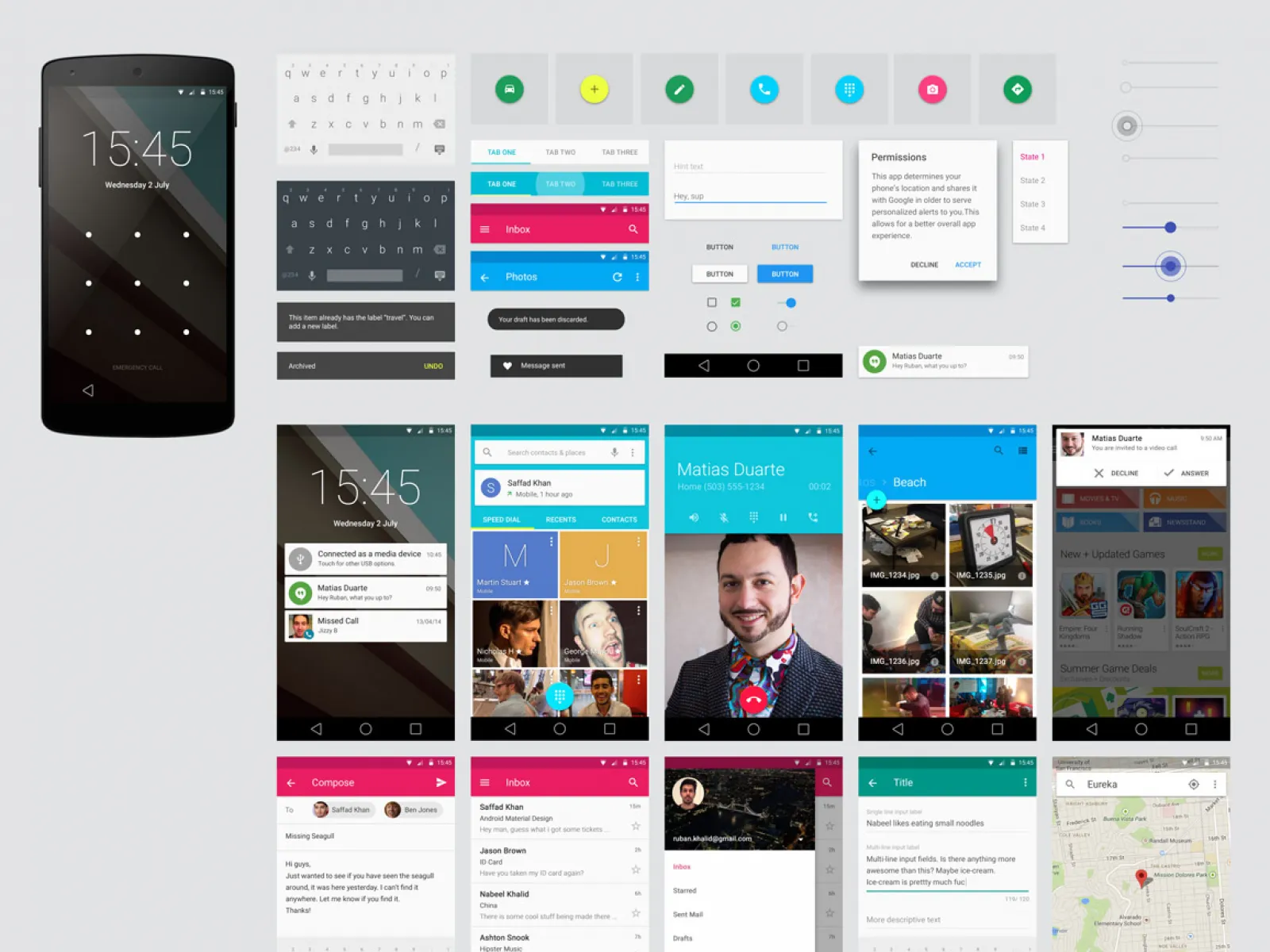 Android Lollipop GUI Kit for Figma and Adobe XD