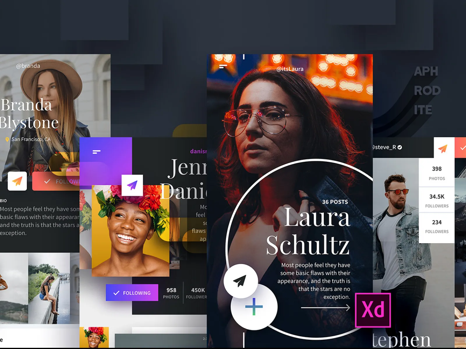 Aphrodite App design UI Kit for Figma and Adobe XD
