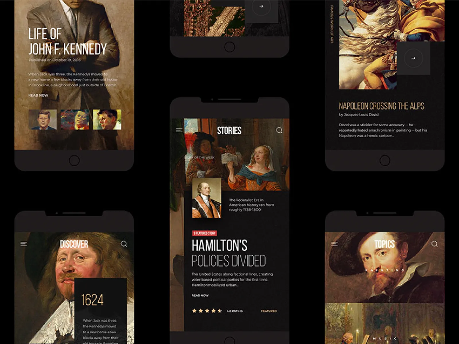 Art History Mobile App for Figma and Adobe XD