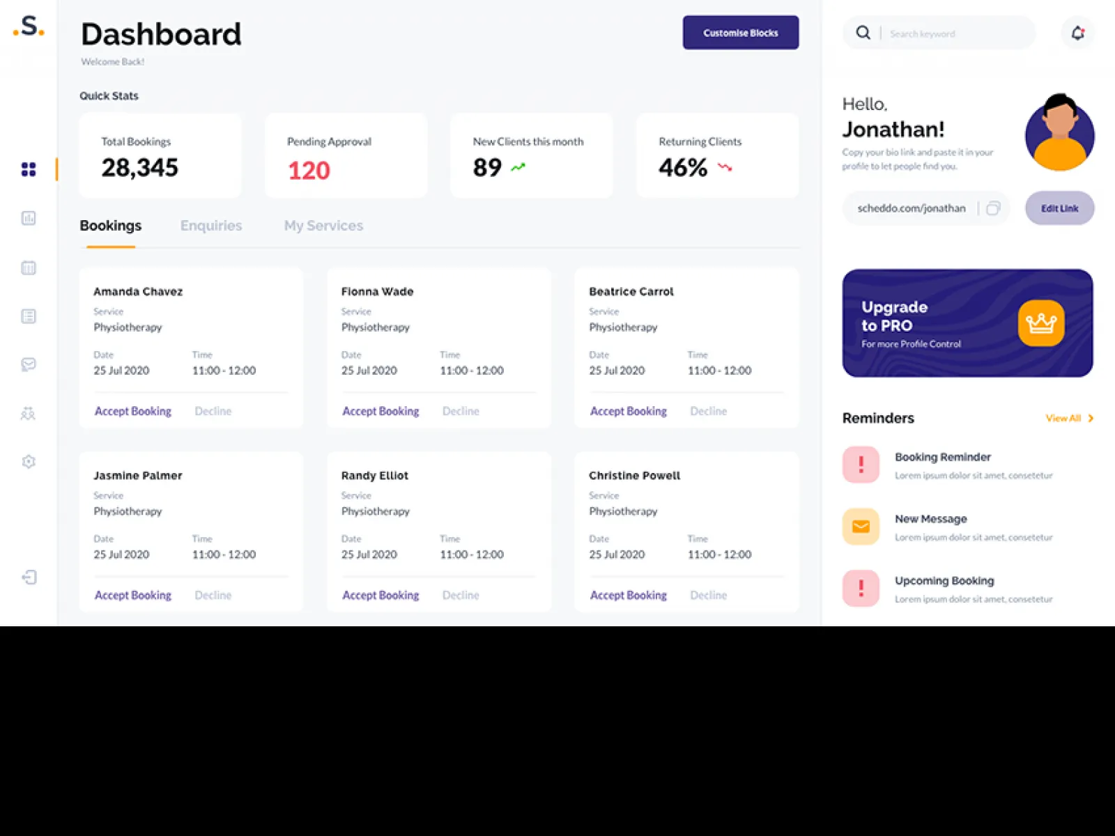 Booking Management UI kit for Figma and Adobe XD