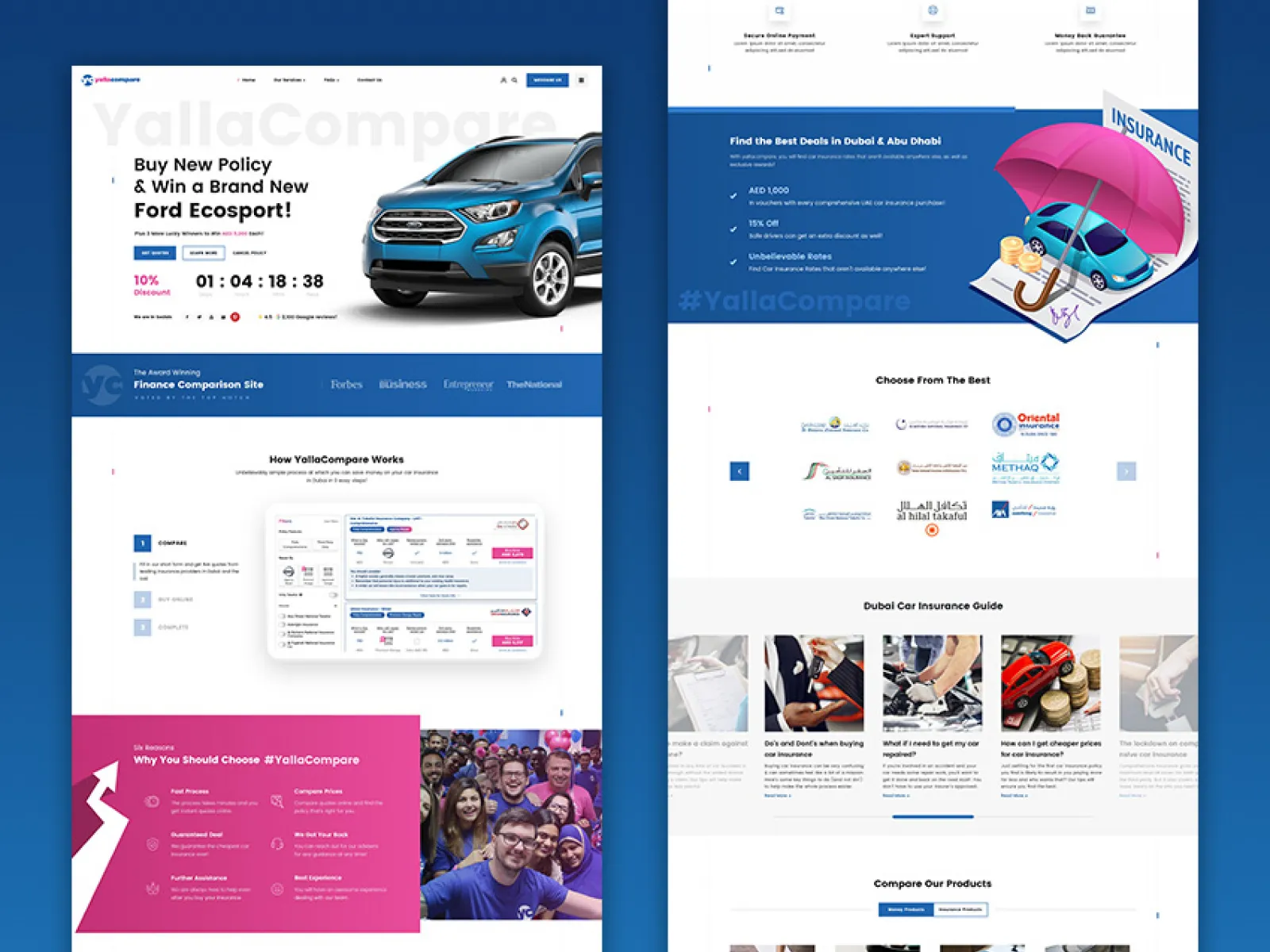 Car Insurance Web Design for Figma and Adobe XD