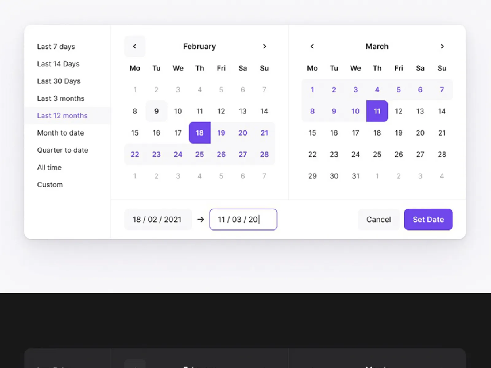 Date Picker Component for Figma and Adobe XD