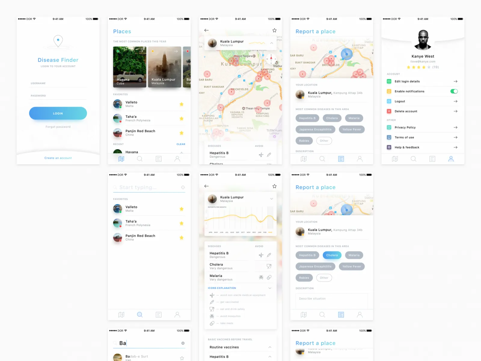Disease Finder App Design for Figma and Adobe XD