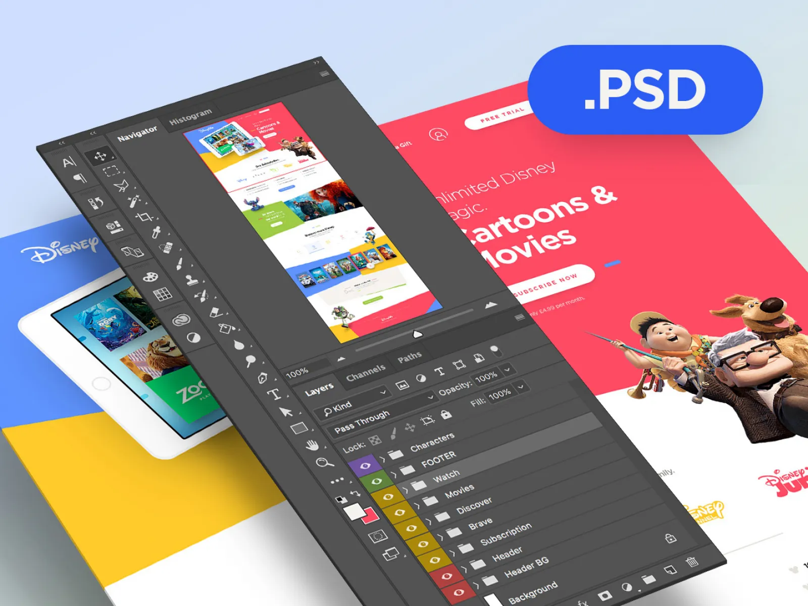 Disney Web Design Concept for Figma and Adobe XD