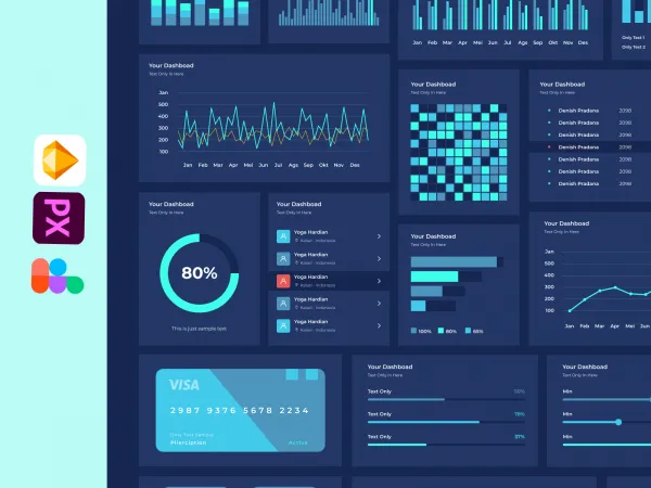 25 Dashboard UI Cards for Figma and Adobe XD