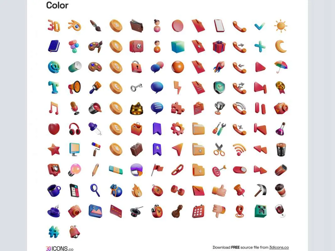 3dicons - Open Source 3D Icon Library for Figma and Adobe XD