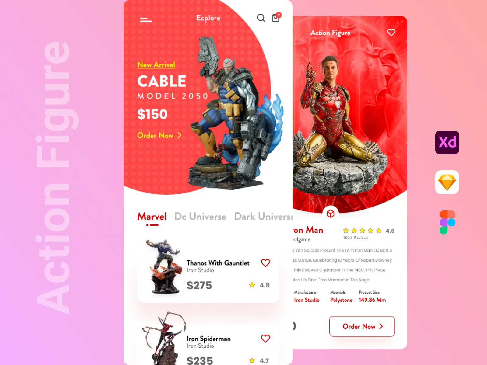 Action Figure Sale App for Figma and Adobe XD No 2