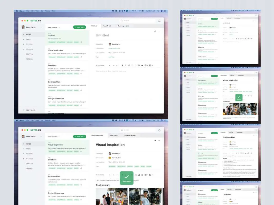 Adobe Note UI Kit for Adobe XD for Figma and Adobe XD