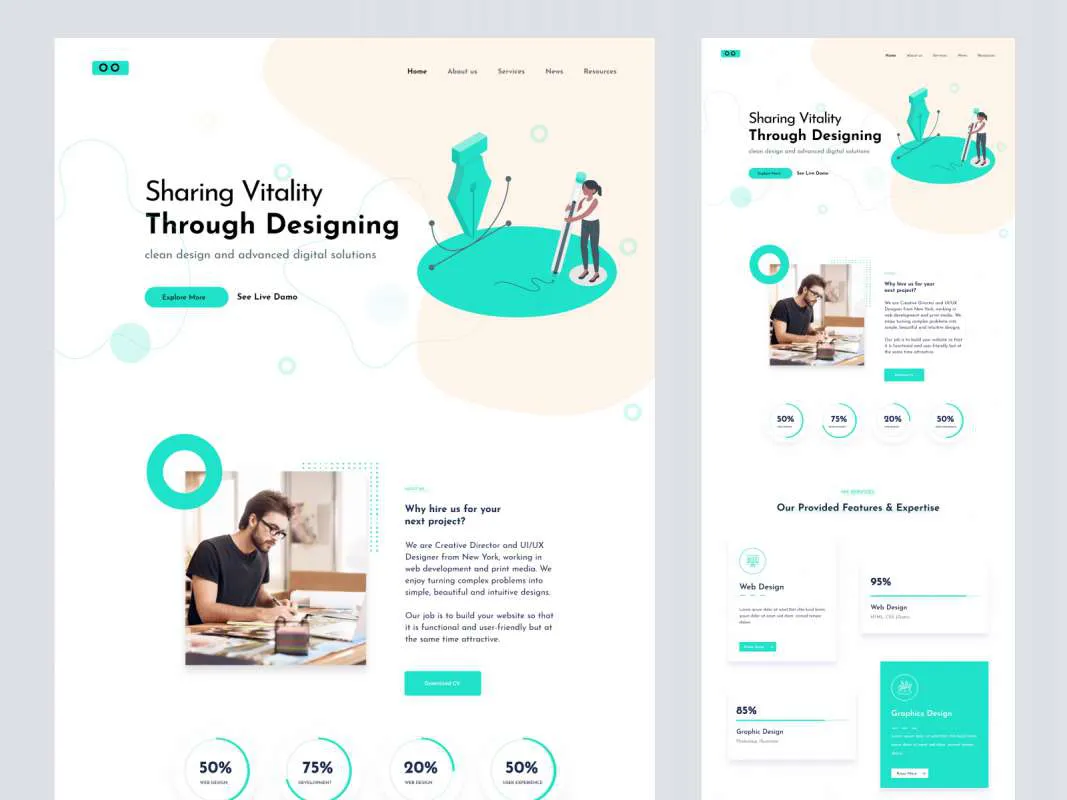 Agency Landing Page for Adobe XD for Figma and Adobe XD