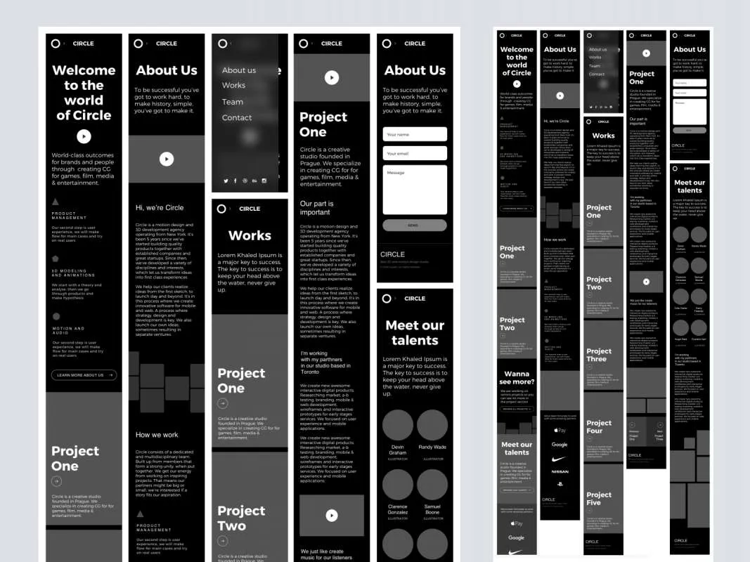 Agency Portfolio Wireframe Template for Figma and Adobe XD