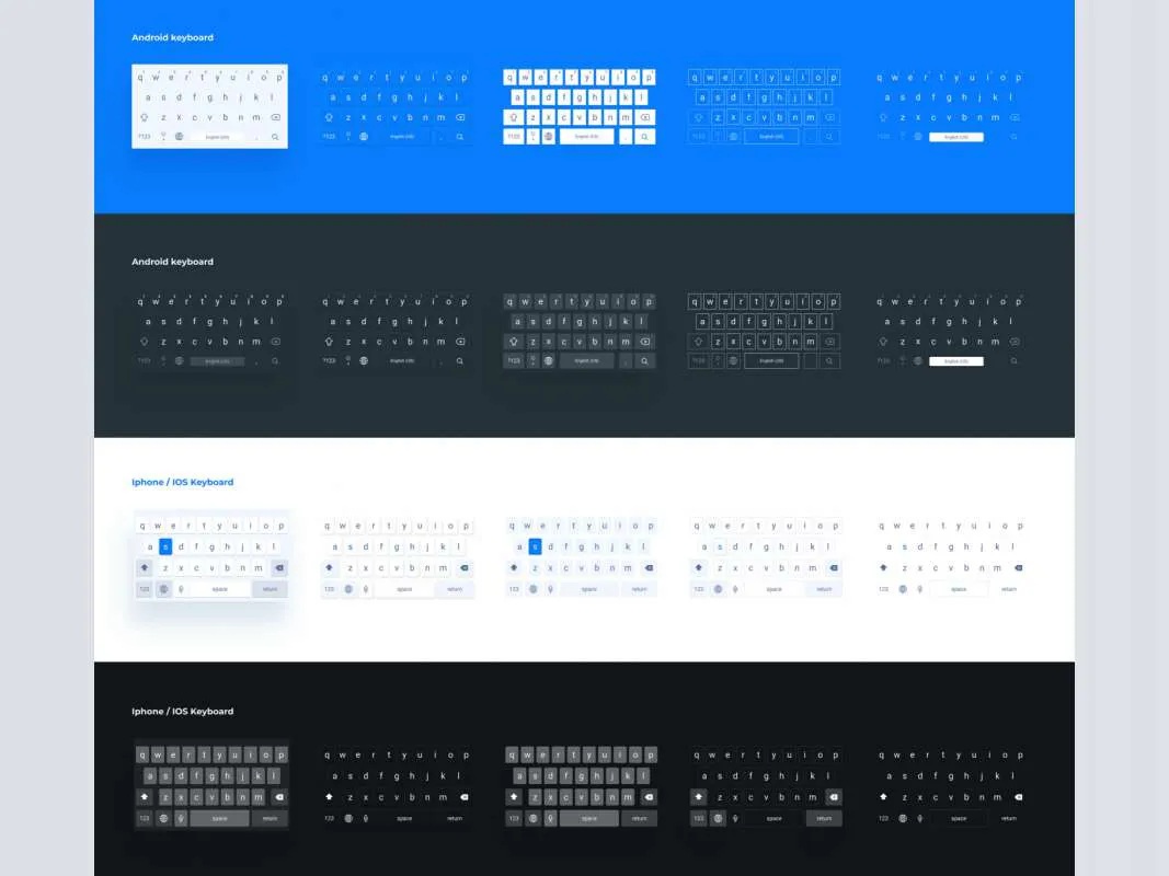 Android & iOS Keyboards for Figma for Figma and Adobe XD
