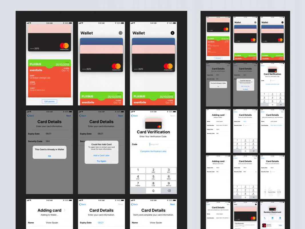 Apple Wallet Free UI Kit for Sketch for Figma and Adobe XD