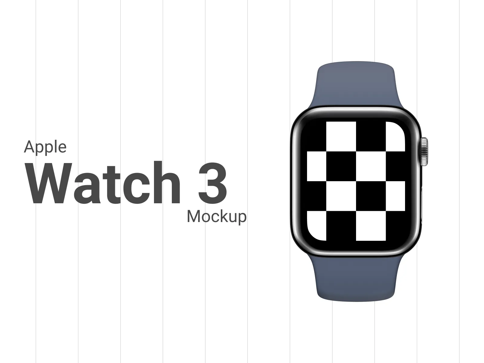 Apple Watch 3 42mm Black Mockup for Figma and Adobe XD No 4