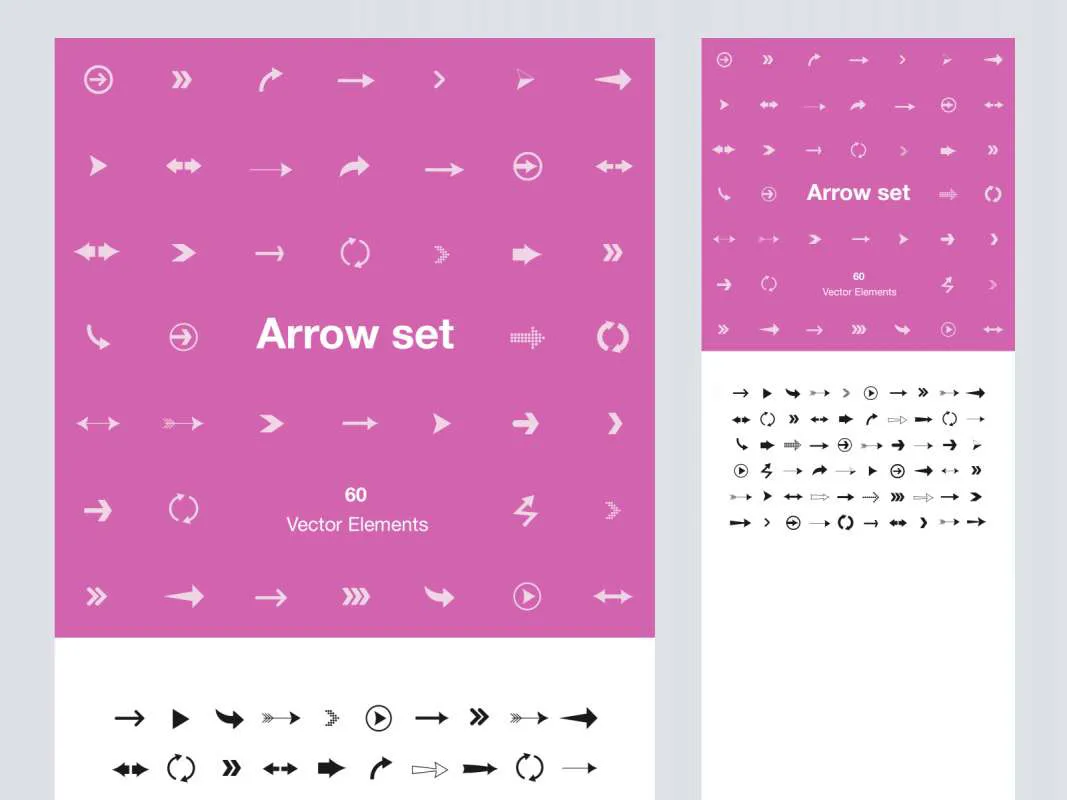 Arrow Set - 60 Vector Elements for Figma and Adobe XD