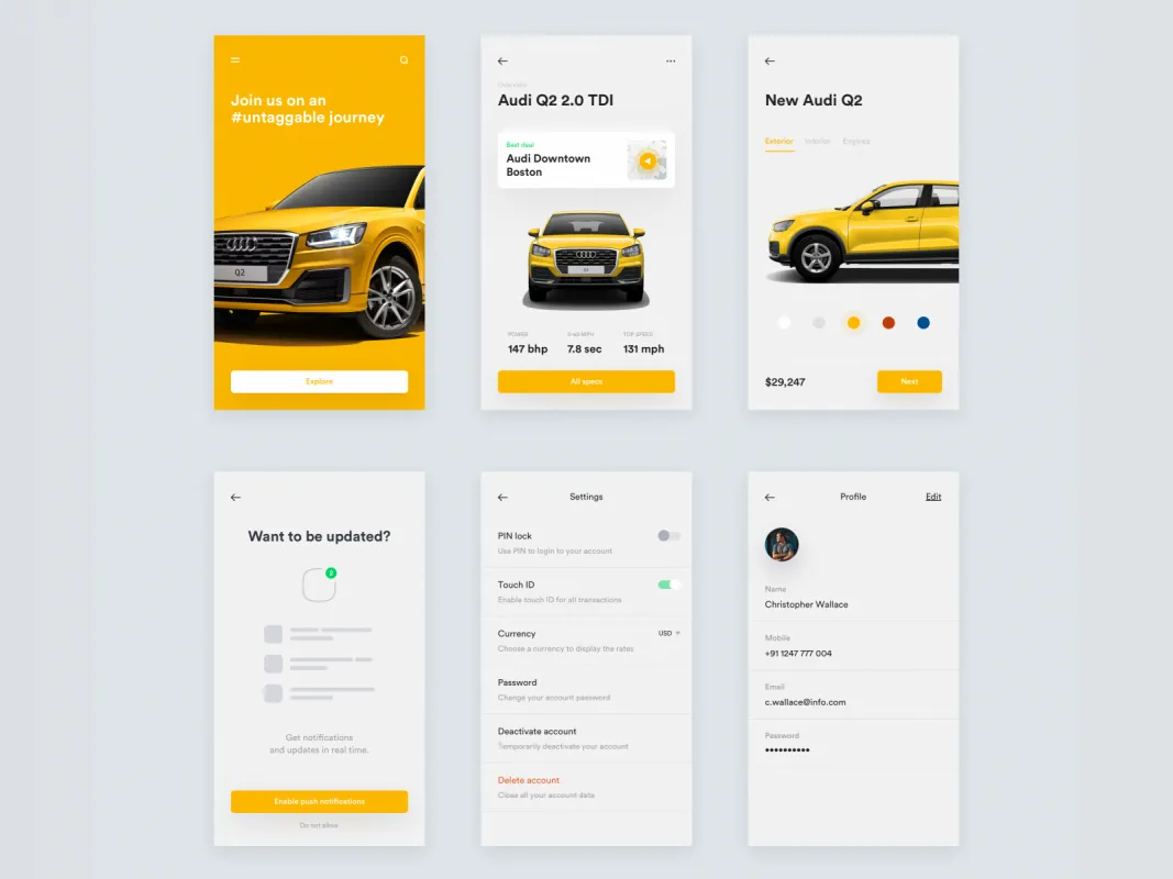 Audi Freebie for Figma and Adobe XD