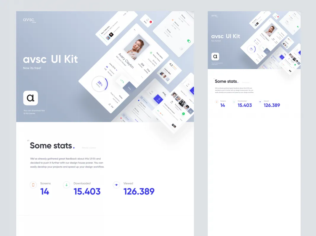 Avsc Free UI Kit for Figma and Adobe XD