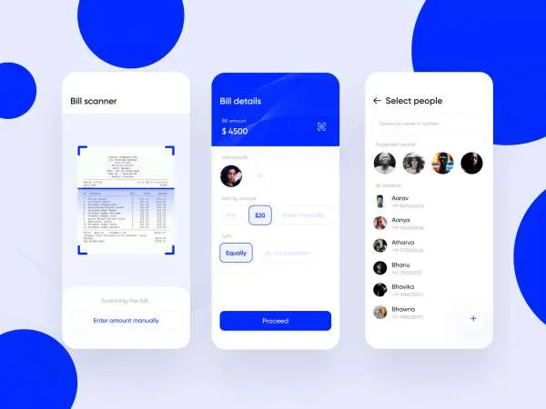 Bill Splitting App for Figma and Adobe XD