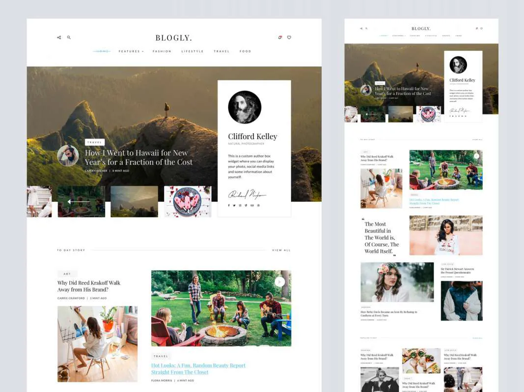 Blogly Theme for Figma and Adobe XD