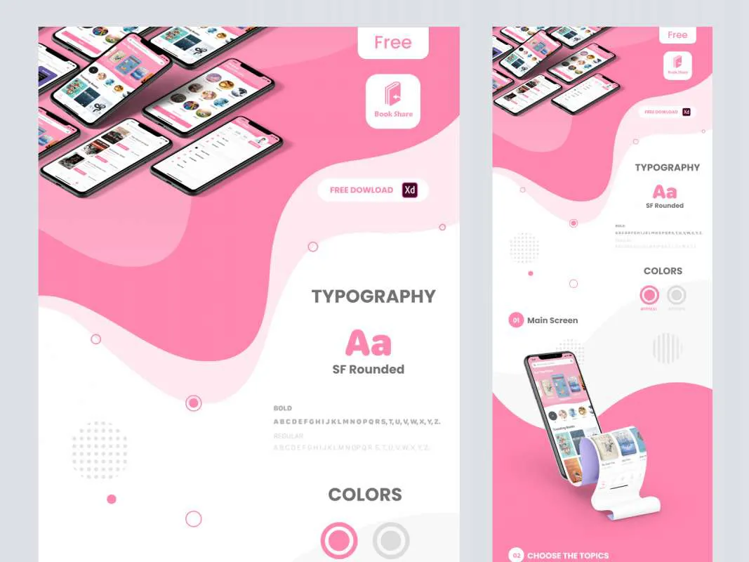 Bookshare App for Adobe XD for Figma and Adobe XD