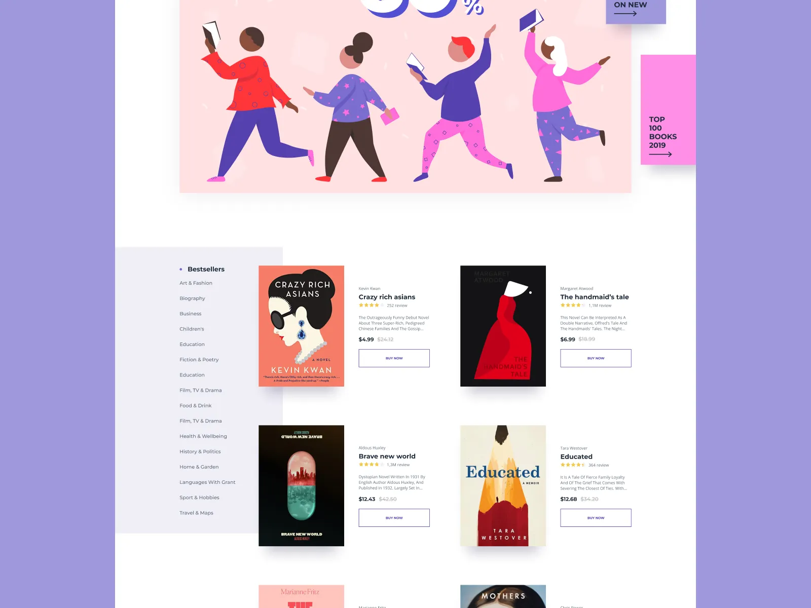 Bookshop Website for Figma and Adobe XD No 4