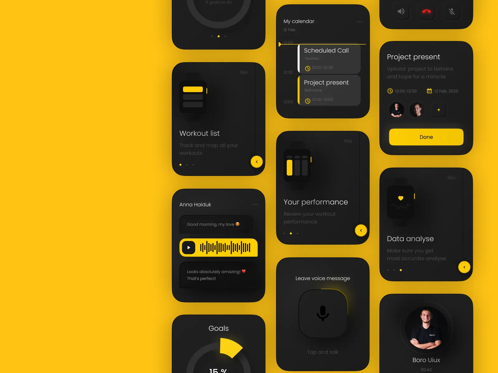 Boro Skeumorphic UI Apple Watch for Figma and Adobe XD No 4