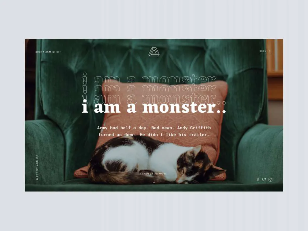 Brutalism UI Kit - 70 Free Artboards for Figma and Adobe XD