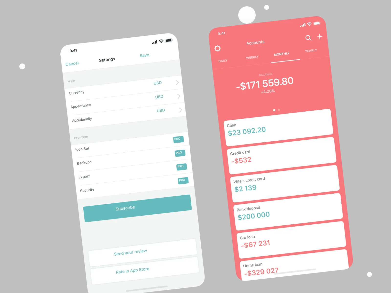 Budget Finance App UI Kit for Figma and Adobe XD No 2