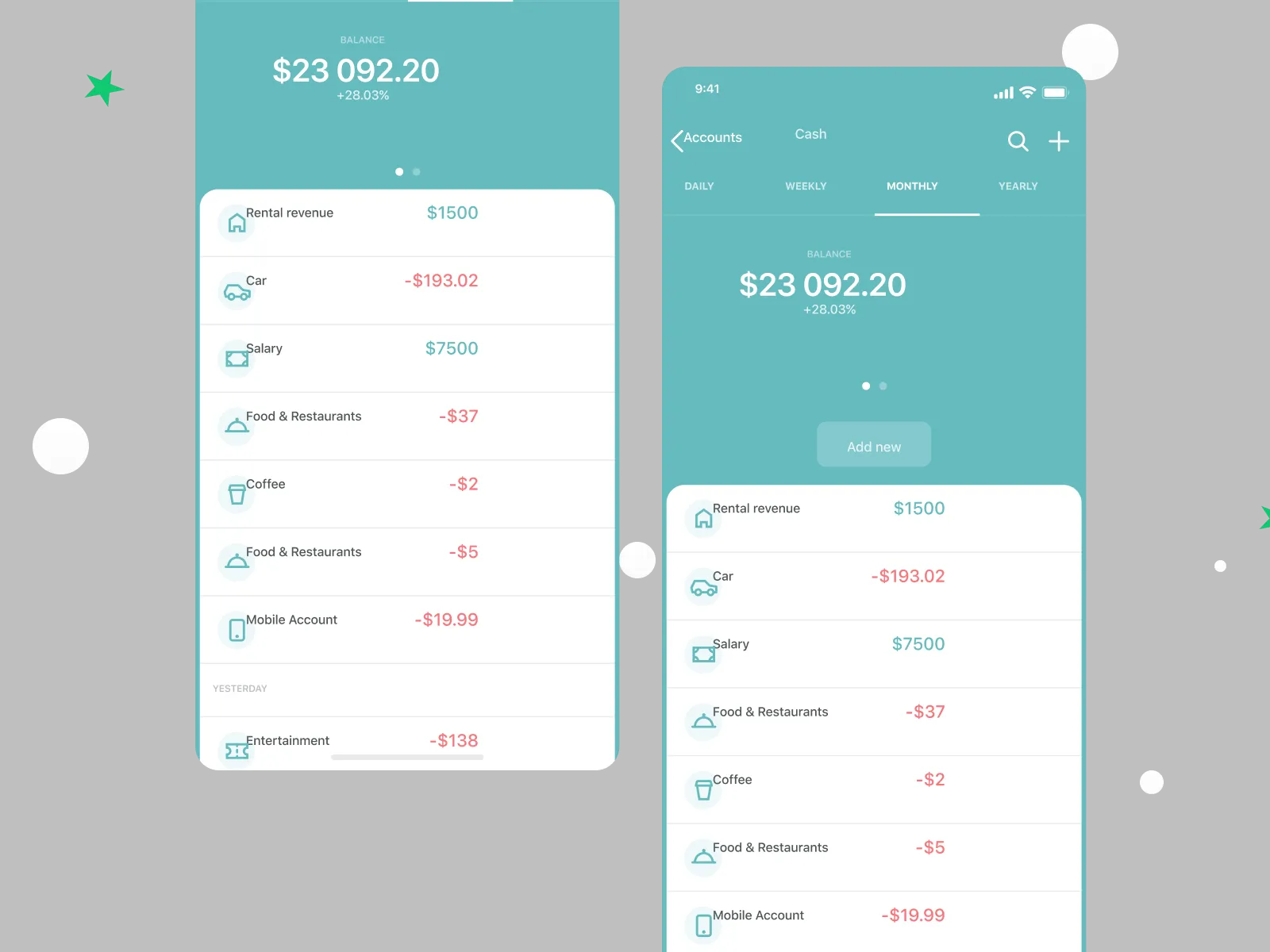 Budget Finance App UI Kit for Figma and Adobe XD No 4