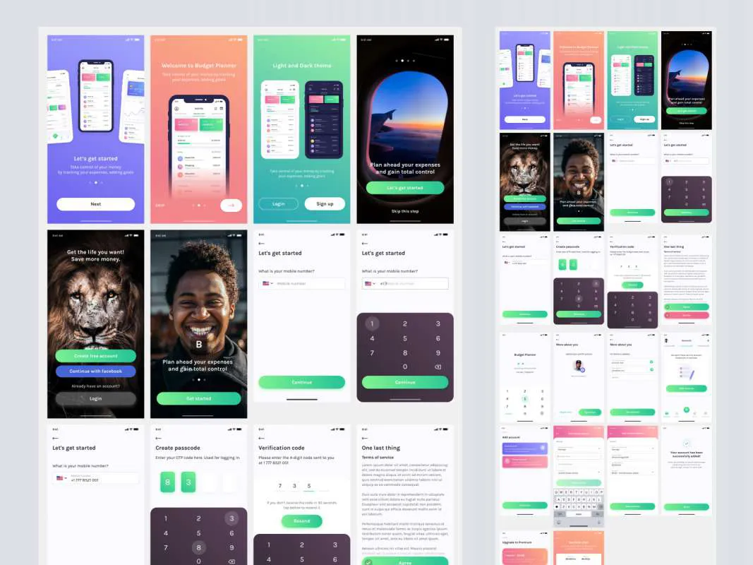 Budget Planner: Onboarding Screens UI Kit for Figma and Adobe XD