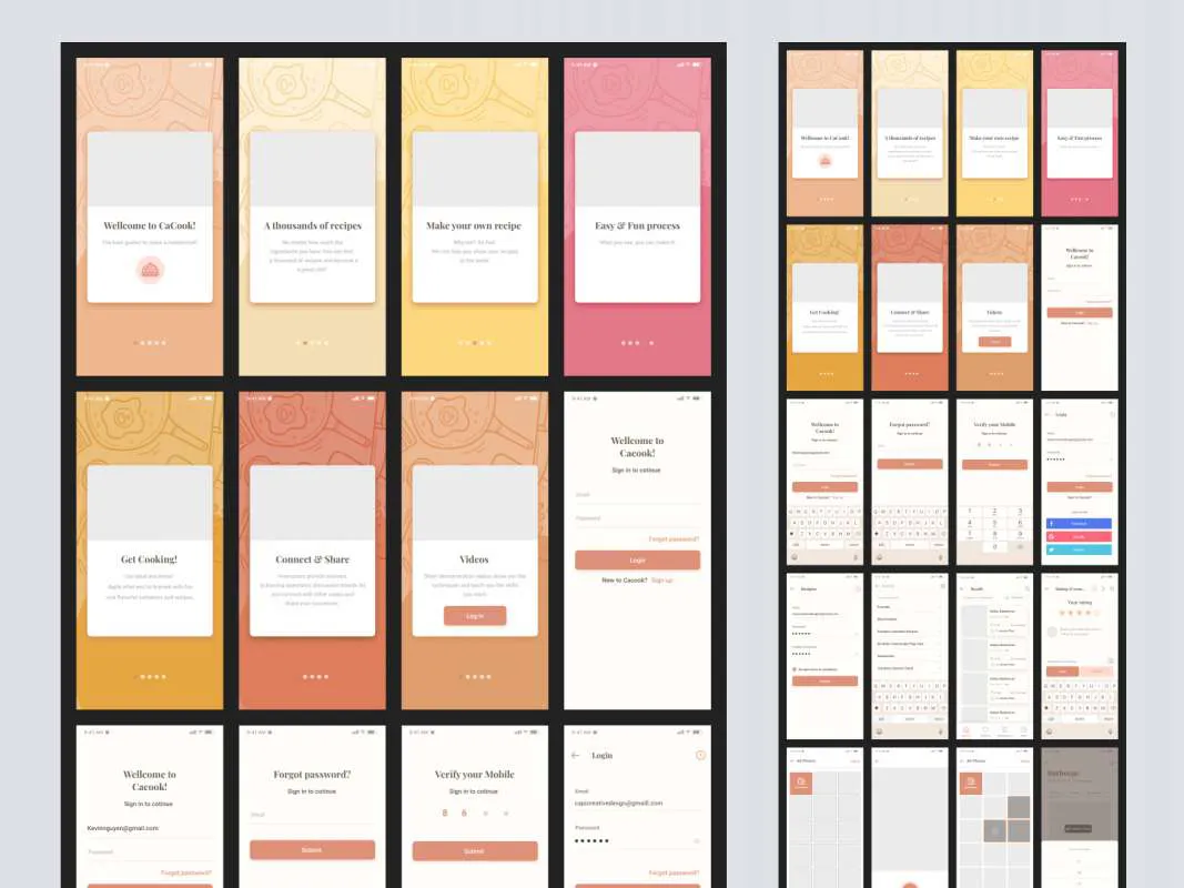 Caco Cooking Free UI Kit for Figma and Adobe XD
