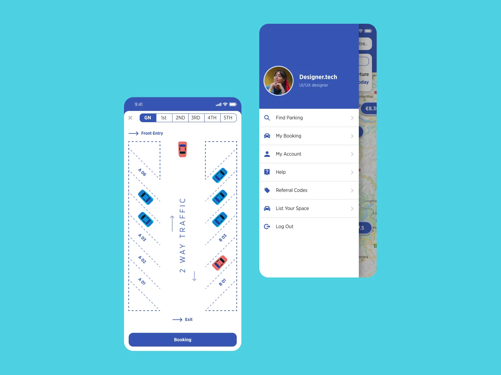 Car Parking Mobile UI Kit for Figma and Adobe XD No 4