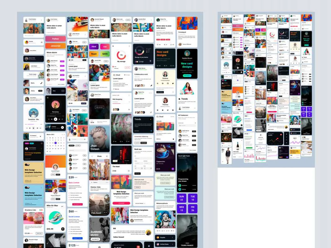 Card Components Free UI Kit for Figma for Figma and Adobe XD