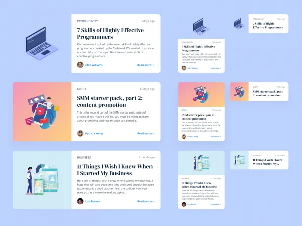 Card Templates for Figma and Adobe XD