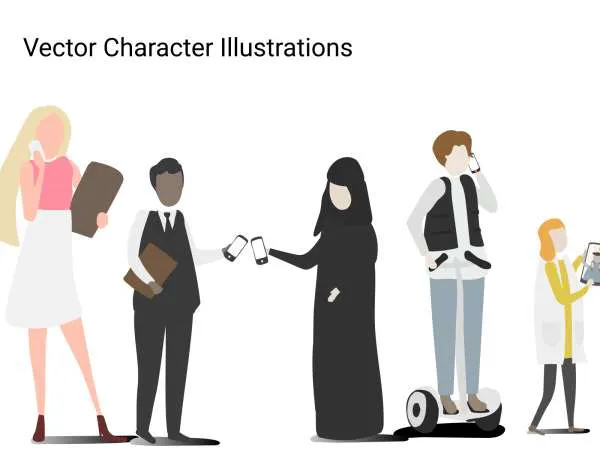 Character Illustrations for Figma and Adobe XD