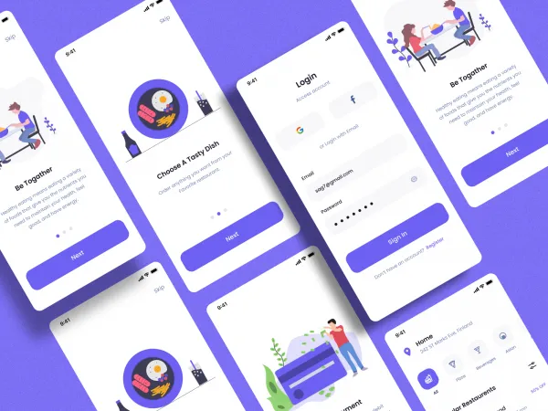 Clean Food Delivery App for Figma and Adobe XD