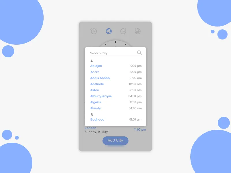 Clock App Design for Figma and Adobe XD No 4