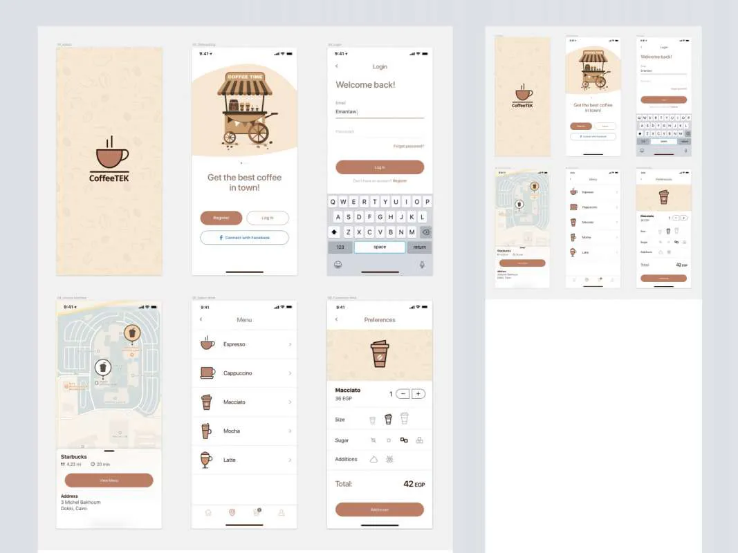 Coffee App Freebie for Figma and Adobe XD