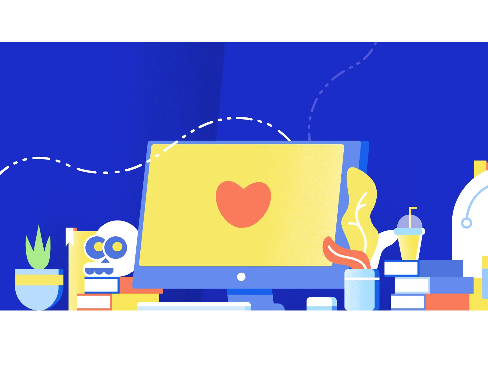 Computer Love Illustration for Figma and Adobe XD No 4