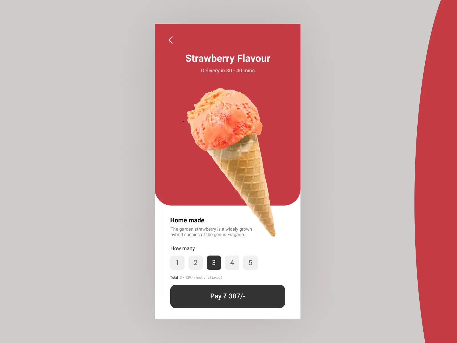 Cone Ice-Cream Delivery App UI Kit for Figma and Adobe XD No 4