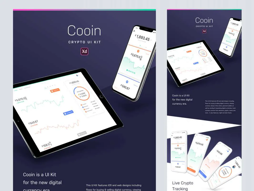 Cooin Crypto UI Kit for Adobe XD for Figma and Adobe XD