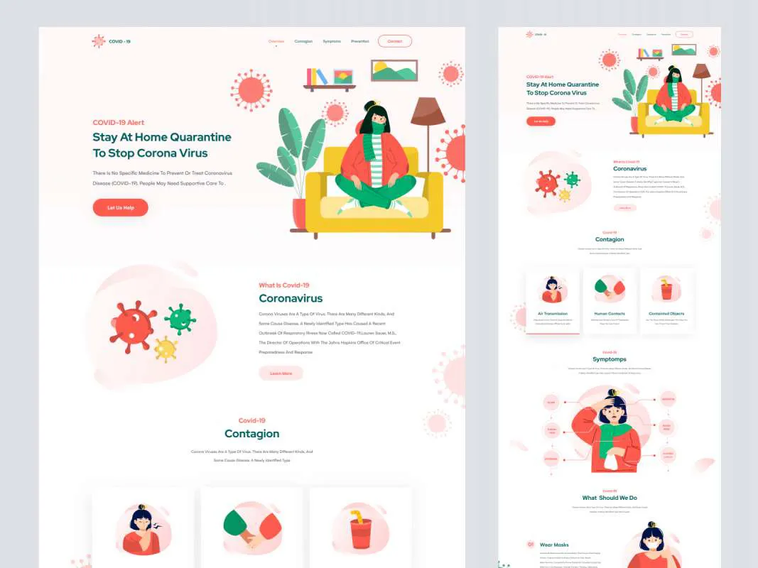 COVID-19 Landing Page for Figma for Figma and Adobe XD