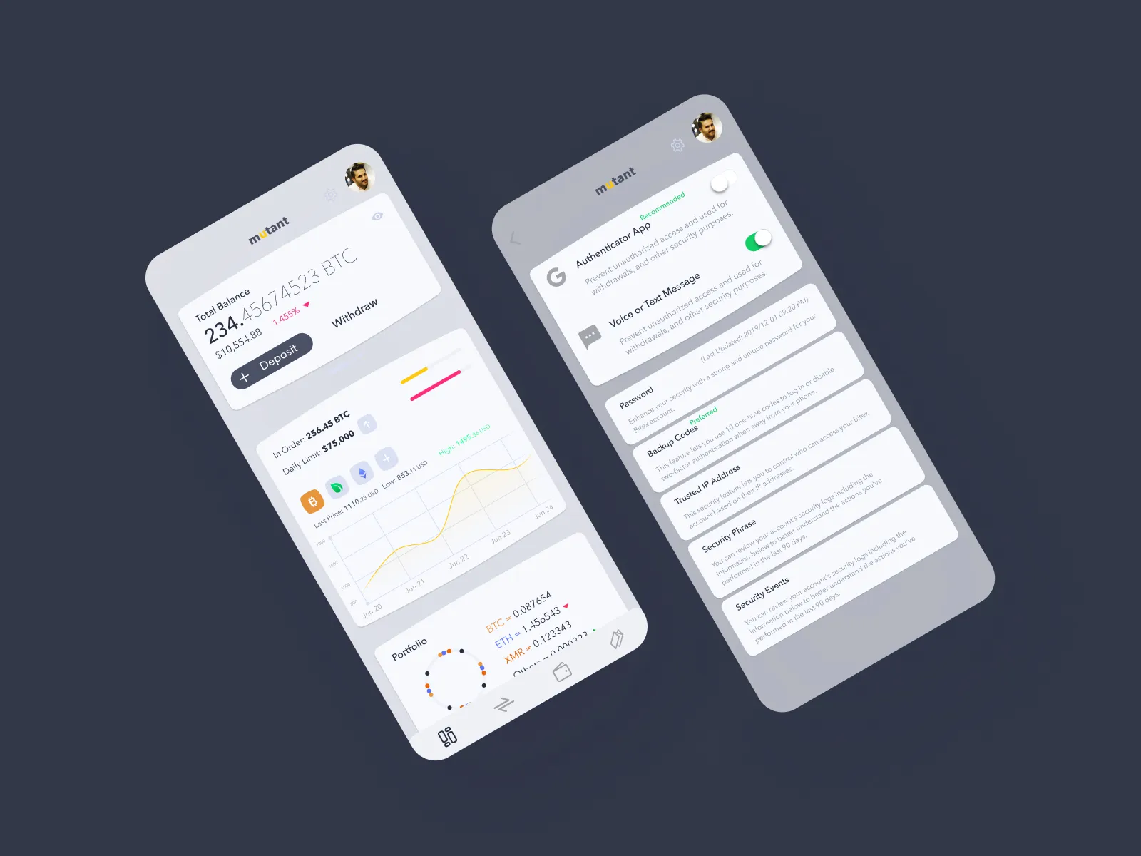 Crypto App UI Kit for Figma and Adobe XD No 4