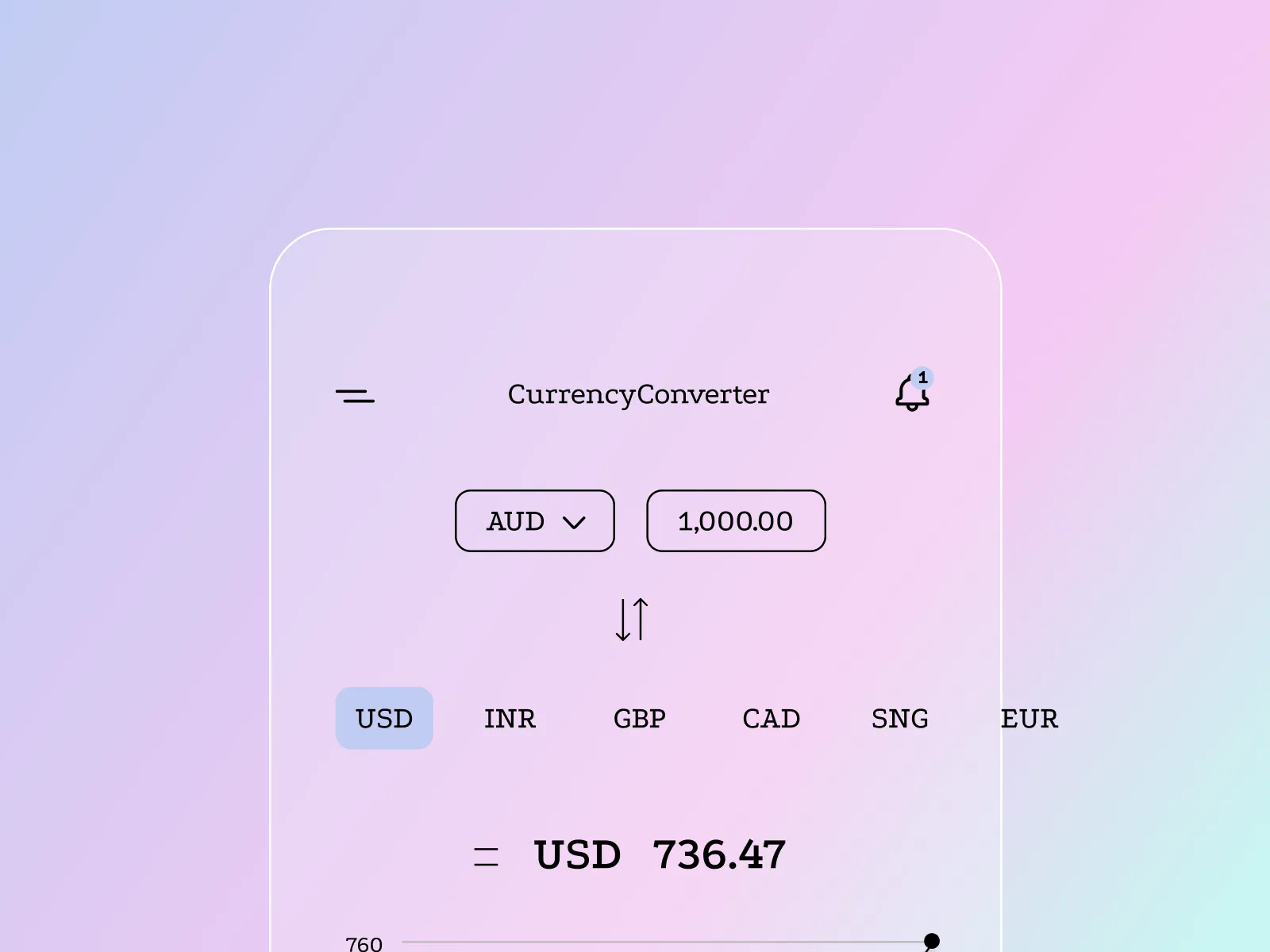 Currency Converter App Light for Figma and Adobe XD No 4