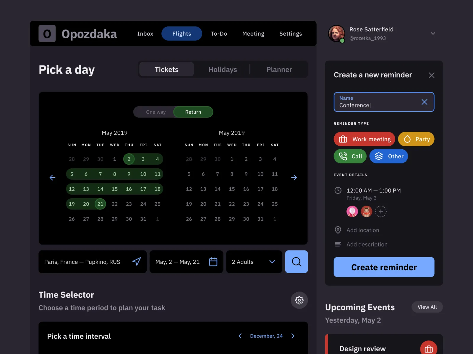 Dark Calendar Template for Figma and Adobe XD No 4
